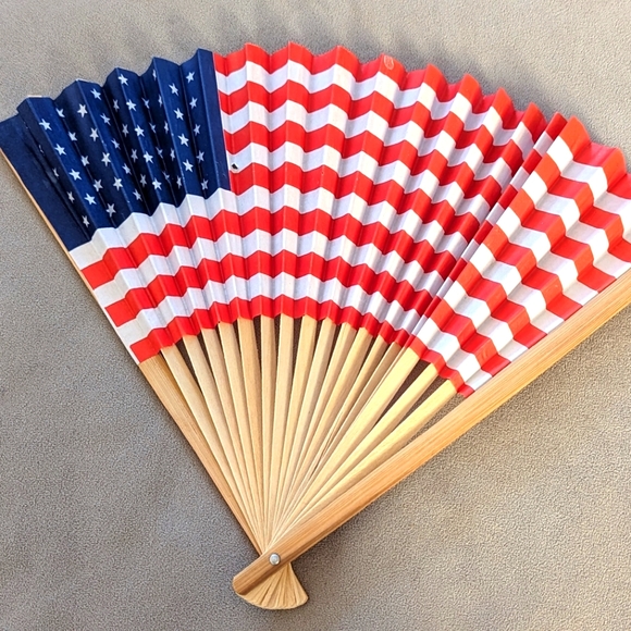 1960 American Flag Hand Fan Celebrating The Addition Of Hawaii's 50th Star - Picture 2 of 5